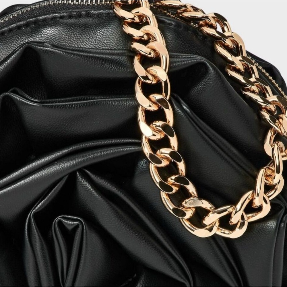 A New Day NWT Black Rose Mini Clutch with Gold Chain - SOLD OUT - Picture 3 of 3